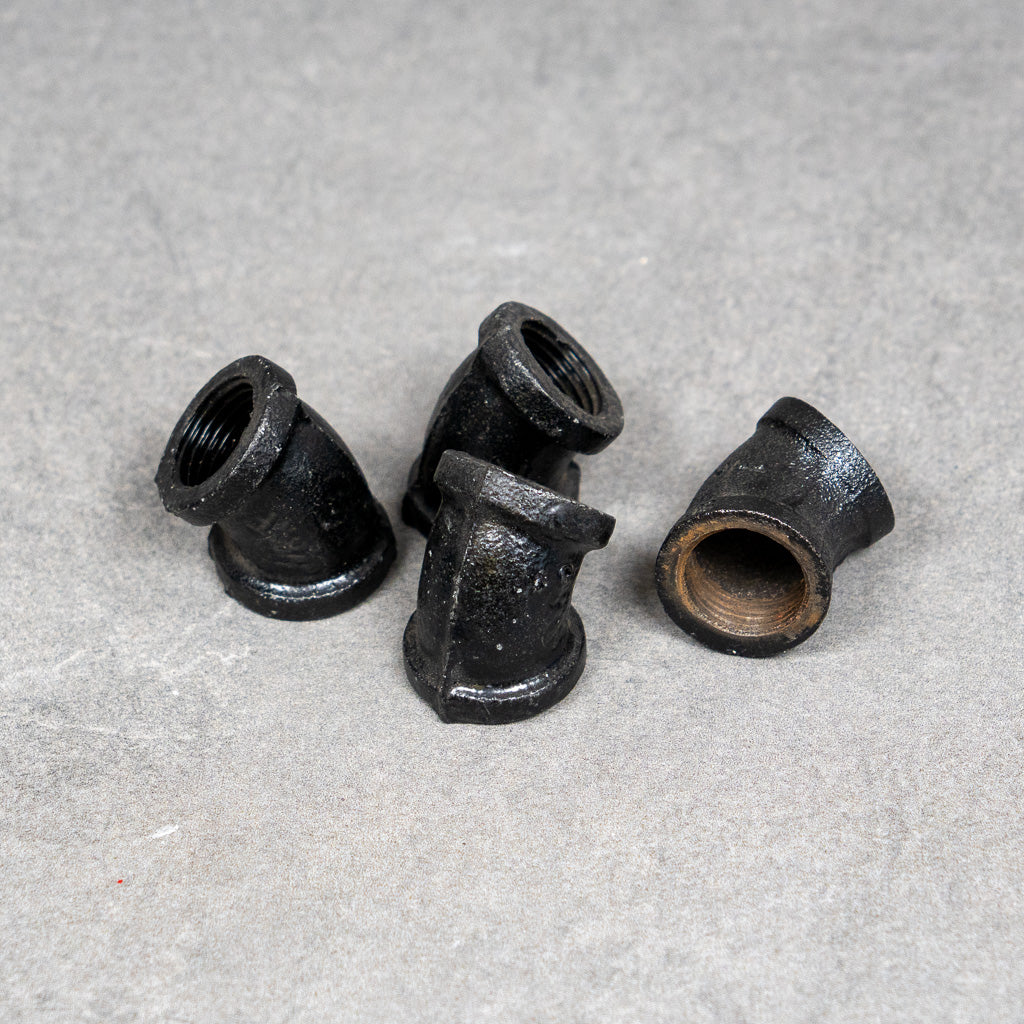 Rörböj 45° - 20 mm - Svartlackerad – 2:a sortering