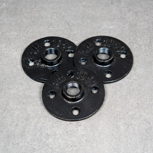 Väggfäste / fot, 4-hål - 20 mm - Svartlackerad – 2:a sortering