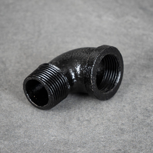 Rørbøjning 90° m/f - 26 mm - Sortlakeret