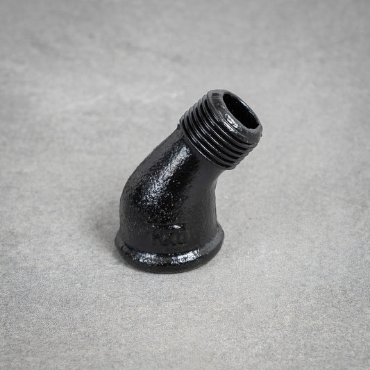 Putkikulma 45° u/m - 20 mm - Mustamaalattu