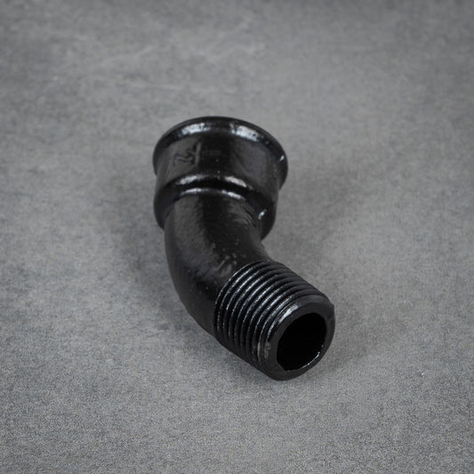 Pitkäkulma 45° m/f - 20 mm - Mustamaalattu