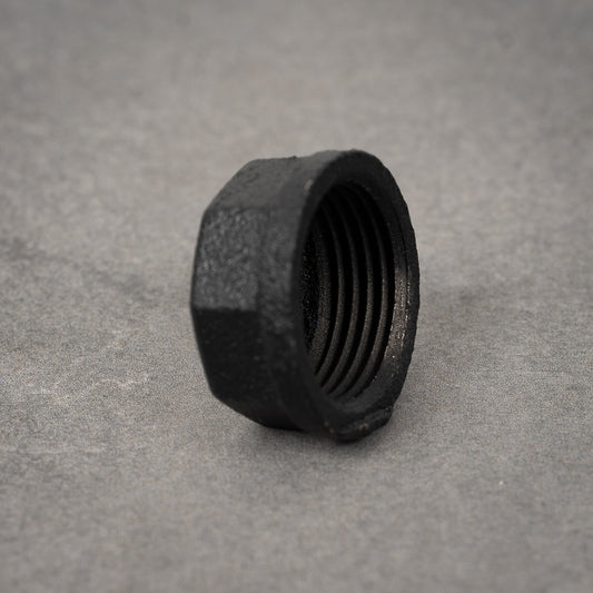 Ändmutter / Außengewinde - 32 mm - Schwarz lackiert