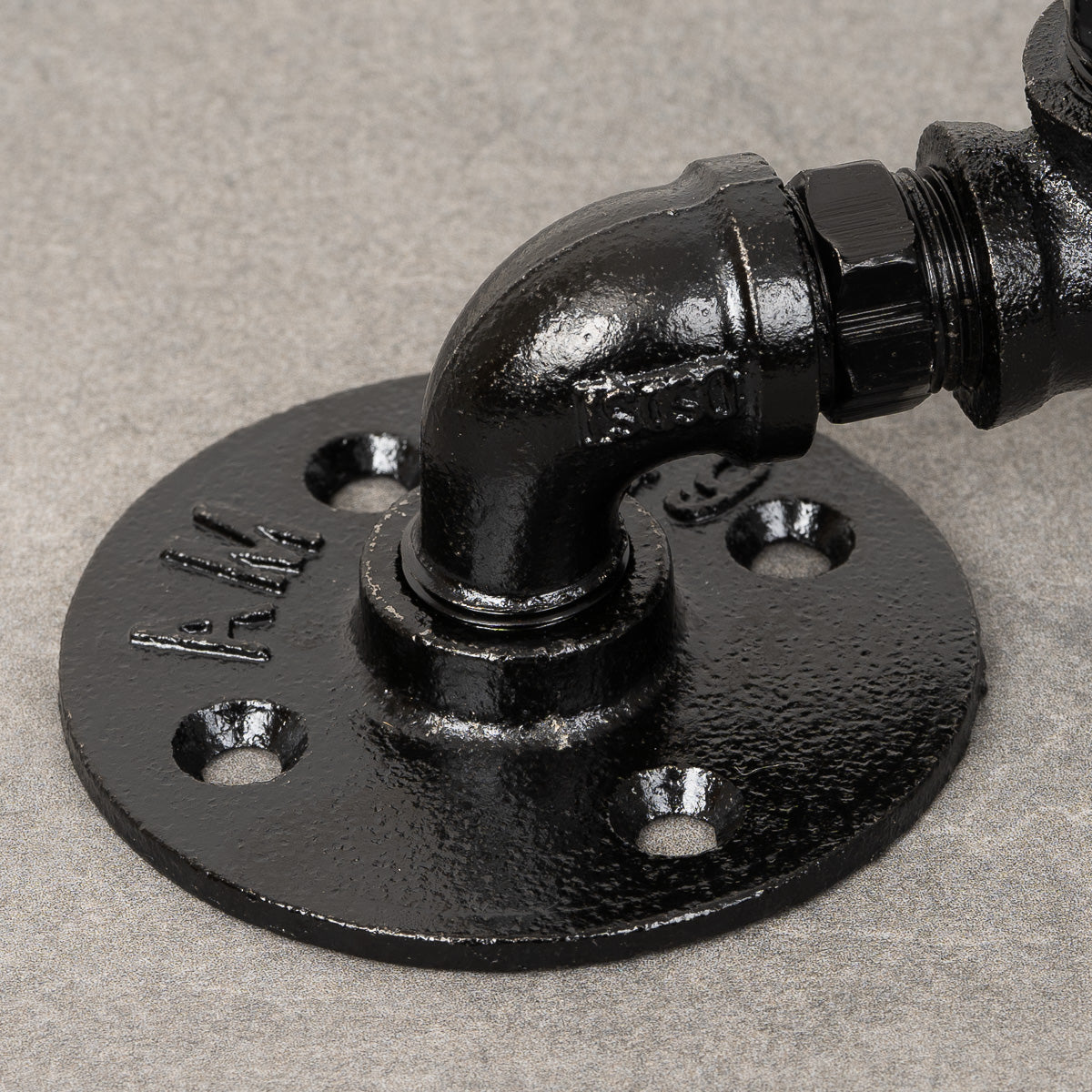 Dubbelnippel - 20 mm - Sortlakeret