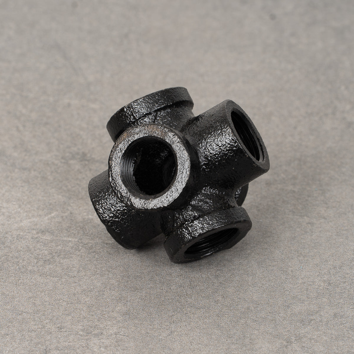 Six-way coupling - 20 mm - Black lacquered
