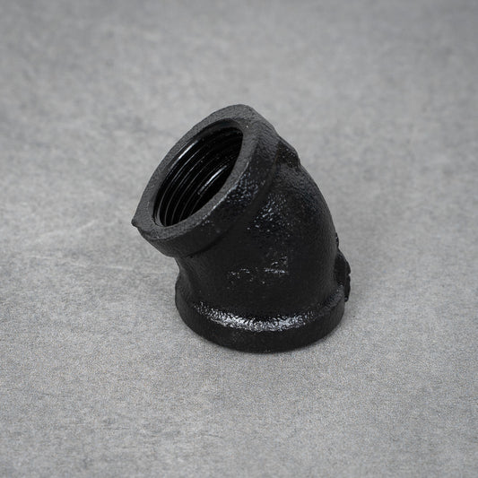 Rørbøjning 45° - 26 mm - Sortlakeret