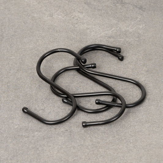 S-koukku koukku 80 mm - 26 mm - Mustamaalattu