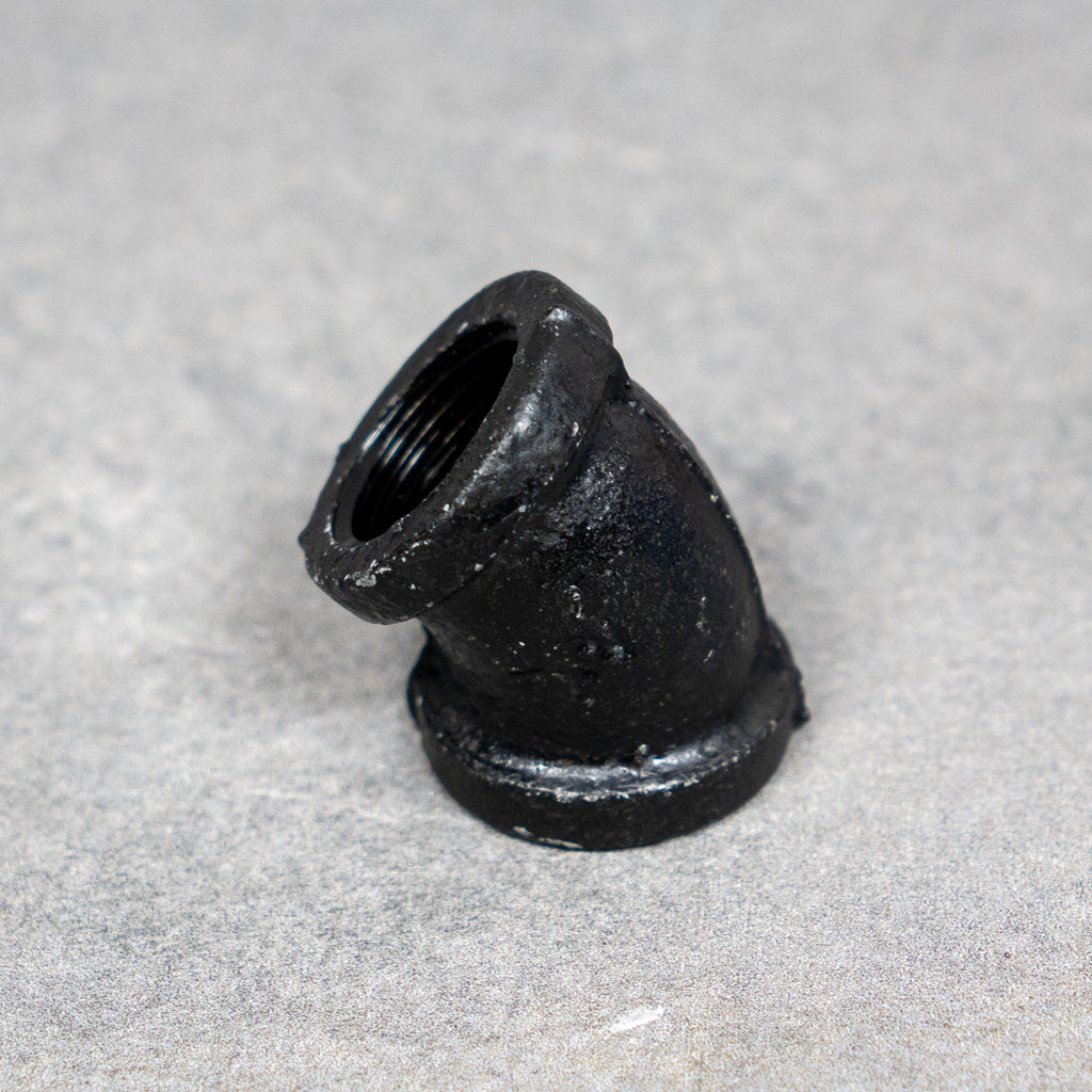 Rörböj 45° - 20 mm - Svartlackerad – 2:a sortering