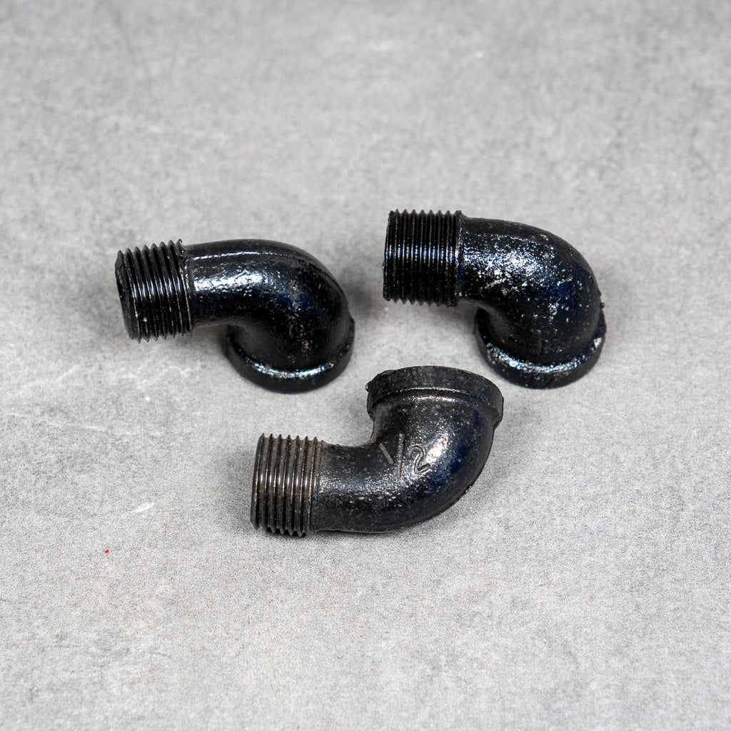 Rörböj 90° m/f - 20 mm - Svartlackerad – 2:a sortering