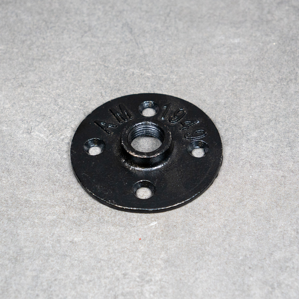 Väggfäste / fot, 4-hål - 20 mm - Svartlackerad – 2:a sortering