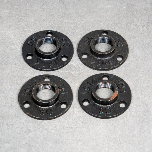 Väggfäste / fot, 3-hål - 26 mm - Svartlackerad – 2:a sortering