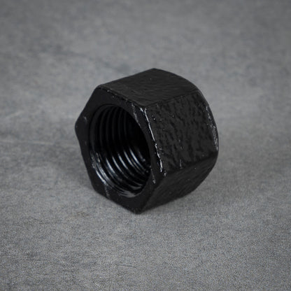 Hexagon end nut / external plug - 20 mm - Black lacquered