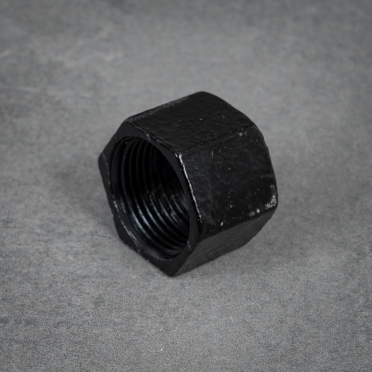 Hexagon end nut / external plug - 26 mm - Black lacquered